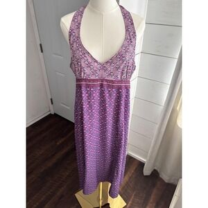 Athleta‎ Dress Womens Small Purple Halter Pack Everywhere Maxi Sundress Beach